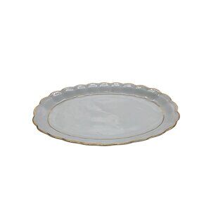 Walbrzych Empire Oval Serving Platter With Gold Trim‎ 13" × 8" Made In Poland